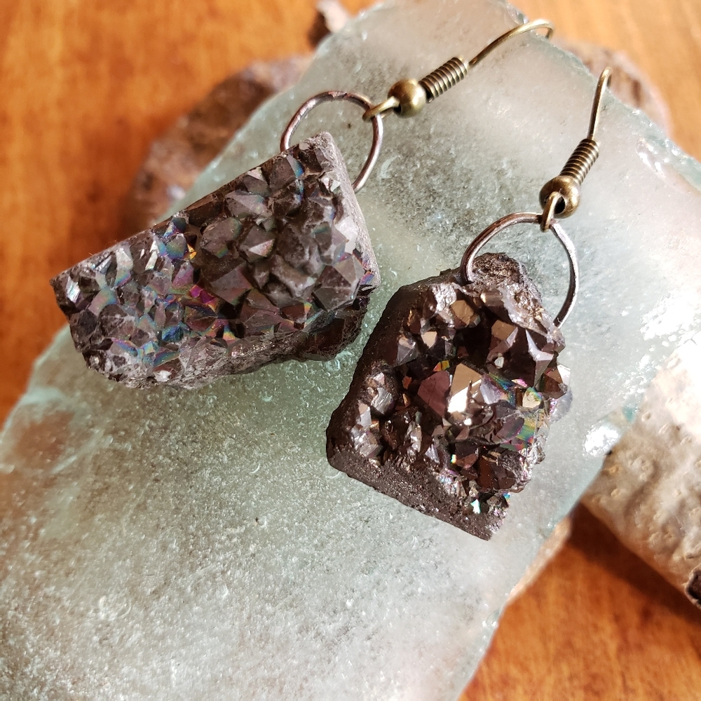 Handmade Precious Black Crystal Stone Earrings